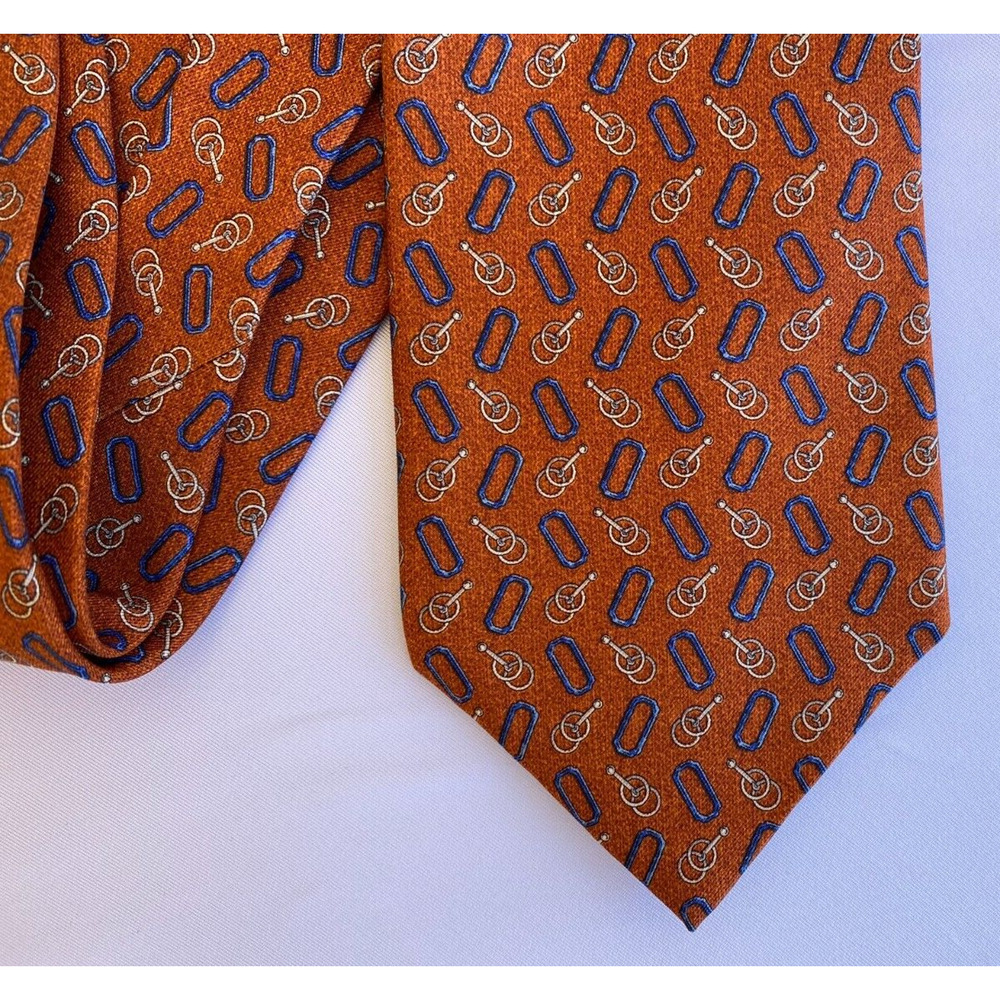 Coach silk tie Clay Red Brown Made in USA